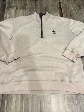 Big Dogs Quarter Zip Sweatshirt Size XL Men's  Tan Color